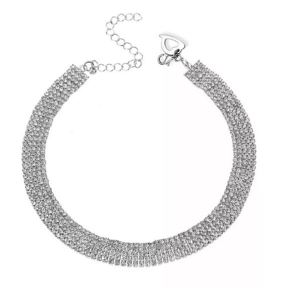 Thalia Sodi Jewelry - Thalia Sodi Silver-Tone Rhinestone Choker Necklace New